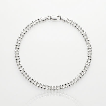 925 Silver Mogra Beads Anklet