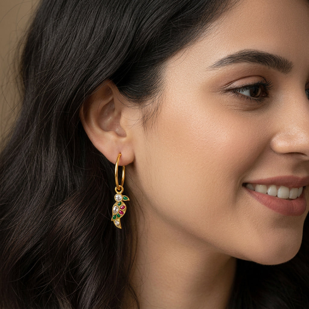Golden Parrot Hoops