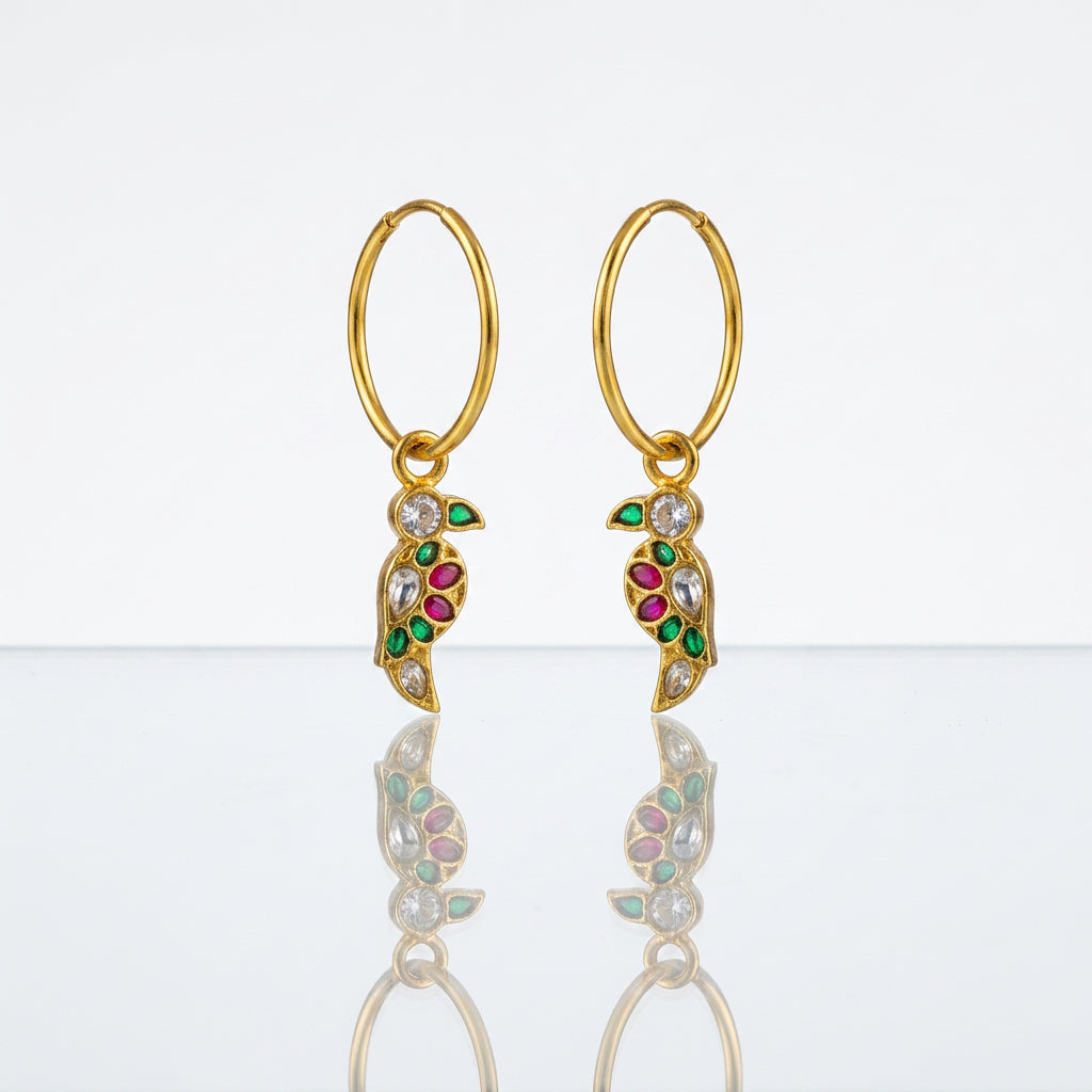Golden Parrot Hoops