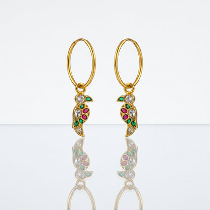 Golden Parrot Hoops
