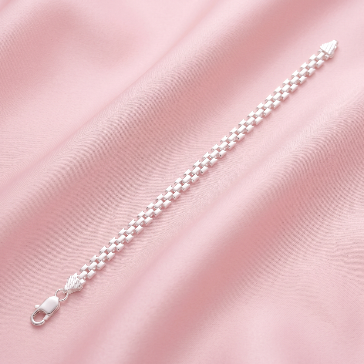 925 Silver Geometric link Men's bracelet