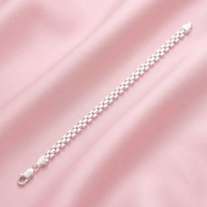 925 Silver Geometric link Men's bracelet