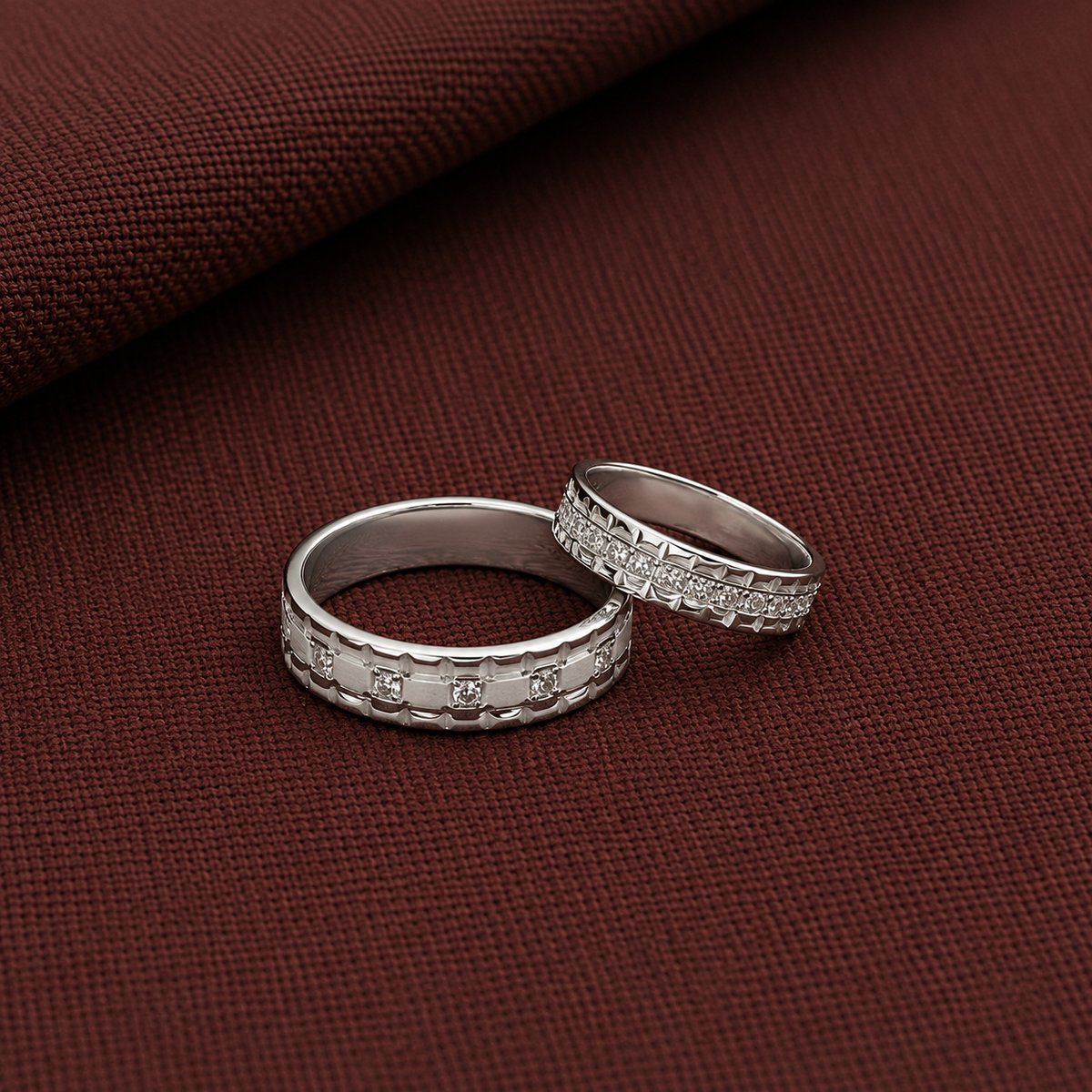 Pixel Promise Couple Band Rings 7'inch & 12'inch