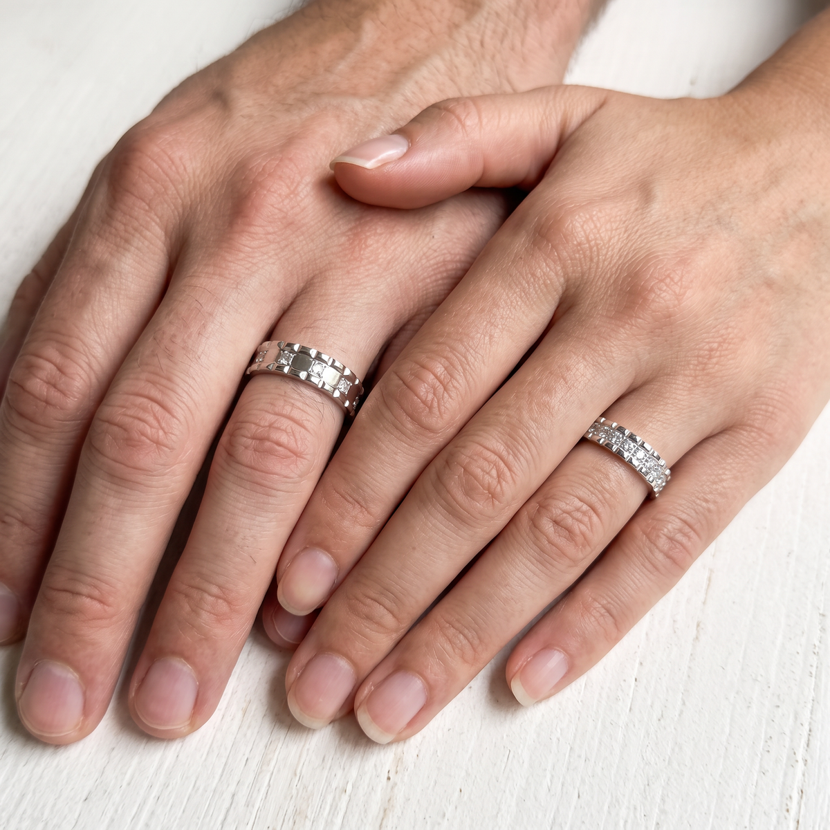 Pixel Promise Couple Band Rings 7'inch & 12'inch
