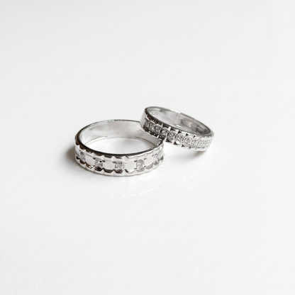 Pixel Promise Couple Band Rings 7'inch & 12'inch