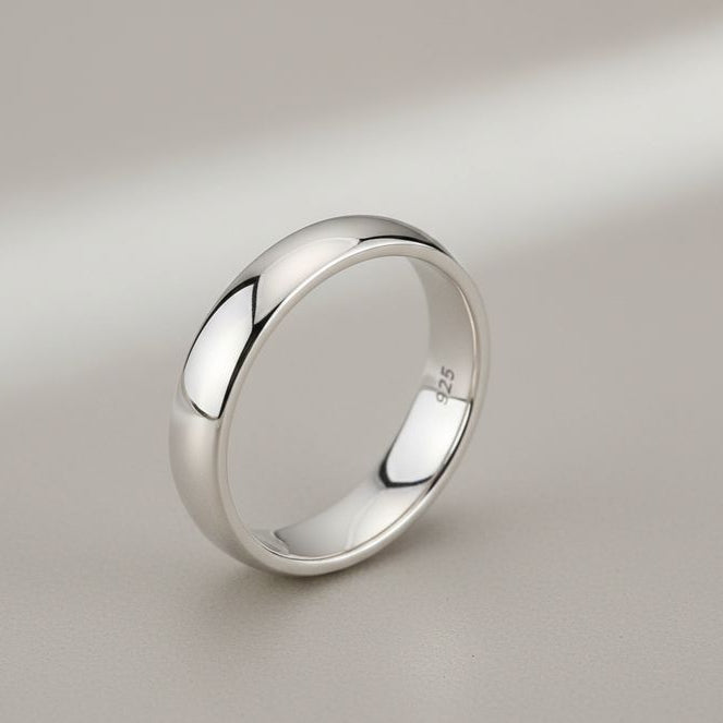 925 Silver Half-Curve Unisex Band Ring