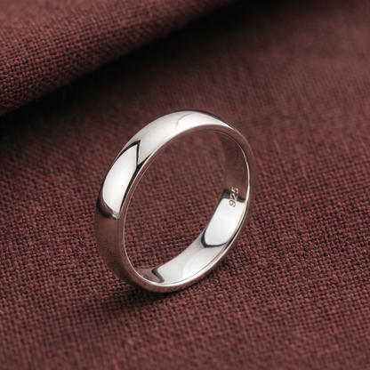 925 Silver Half-Curve Unisex Band Ring