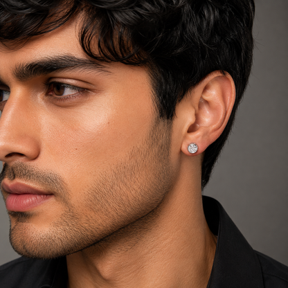 925 Silver Round Solitaire Studs