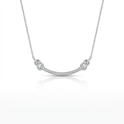 925 sterling silver curved bar necklace with delicate stone detailing