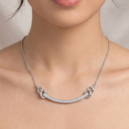Serene Curve Bar Silver pendant with chain