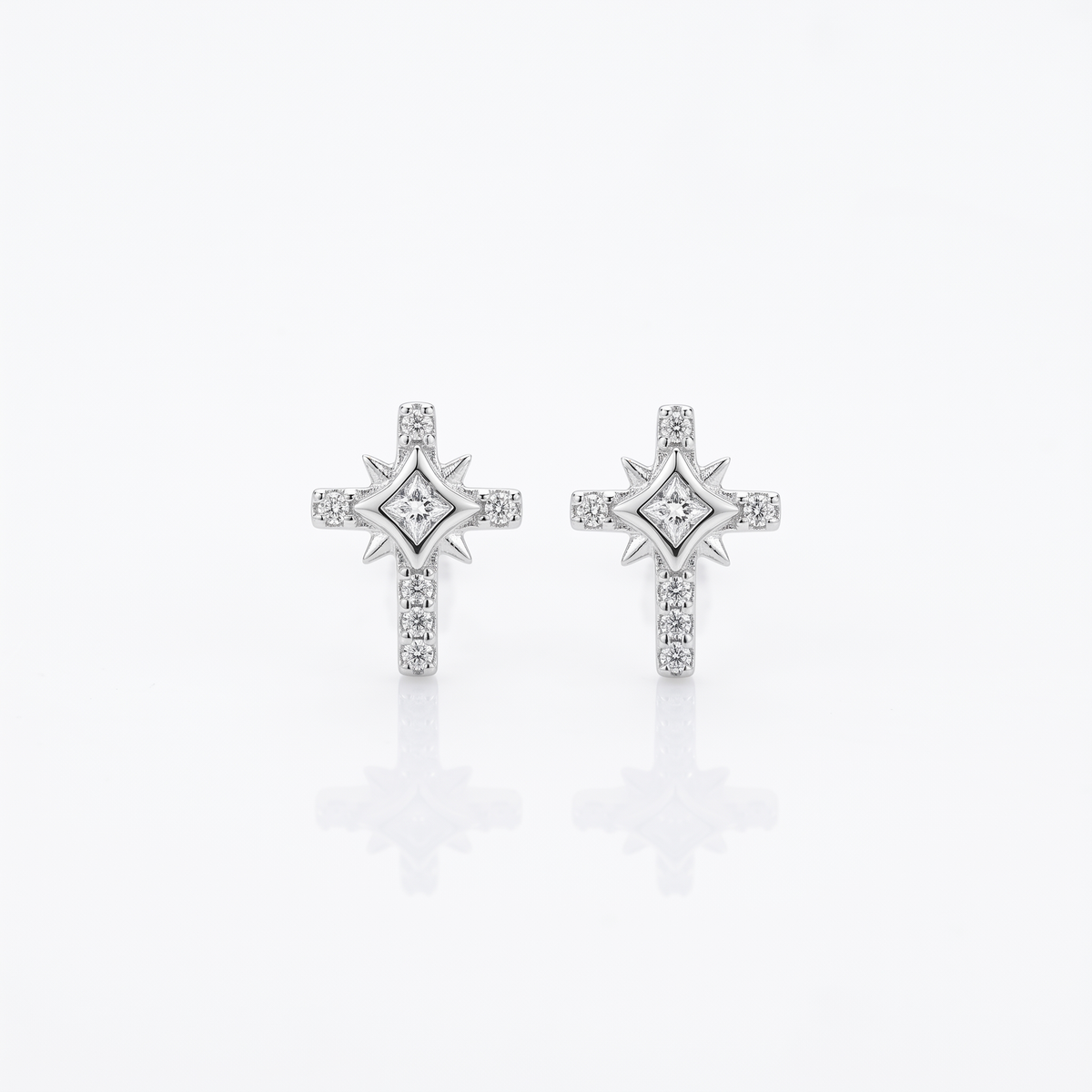 925 Silver Zirconia Cross Stud