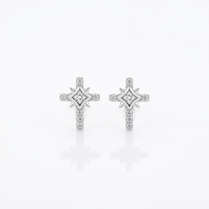 925 Silver Zirconia Cross Stud