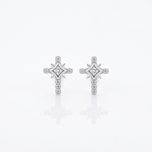 925 Silver Zirconia Cross Stud