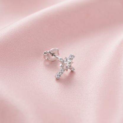 925 Silver Zirconia Cross Stud