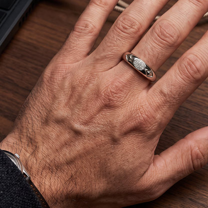925 Silver Dome Men's Ring