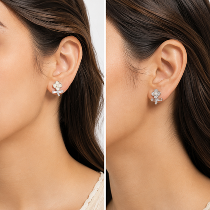 925 Sterling Silver Flower studs