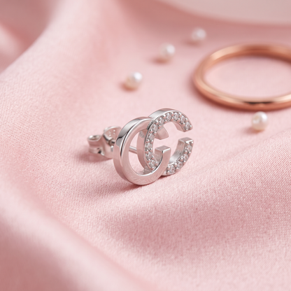 925 Silver C-loop studs
