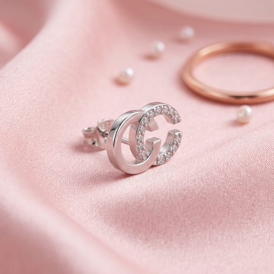 925 Silver C-loop studs
