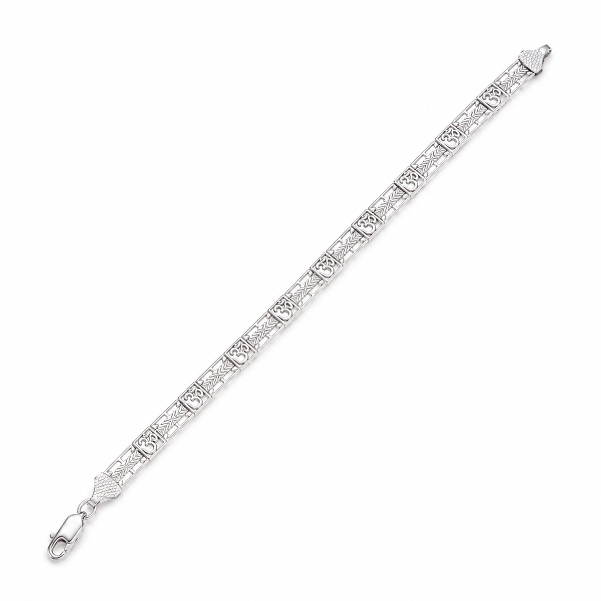 925 Silver Om Charm Men's Bracelet