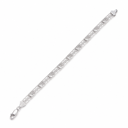 925 Silver Om Charm Men's Bracelet