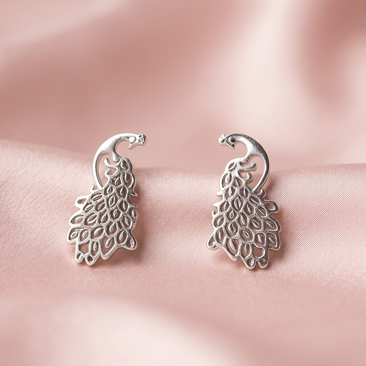 925 Silver Peacock stud earrings