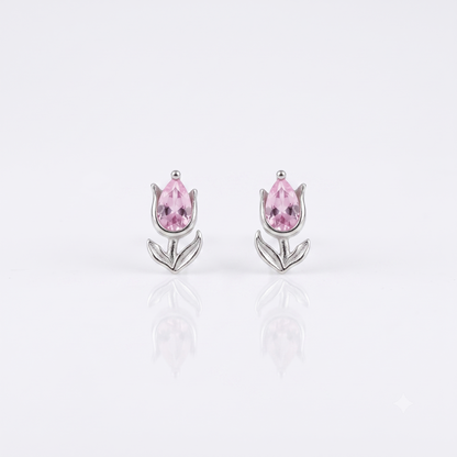 925 Sterling Silver Tulip Studs