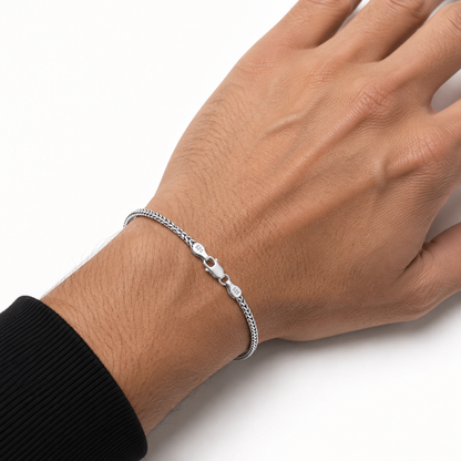 925 Silver Rope Pattern Men's Bracelet