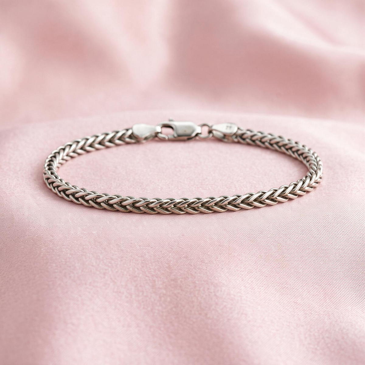 925 Silver Rope Pattern Men's Bracelet