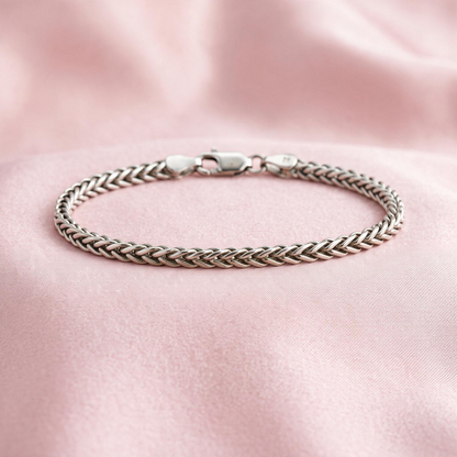 925 Silver Rope Pattern Men's Bracelet