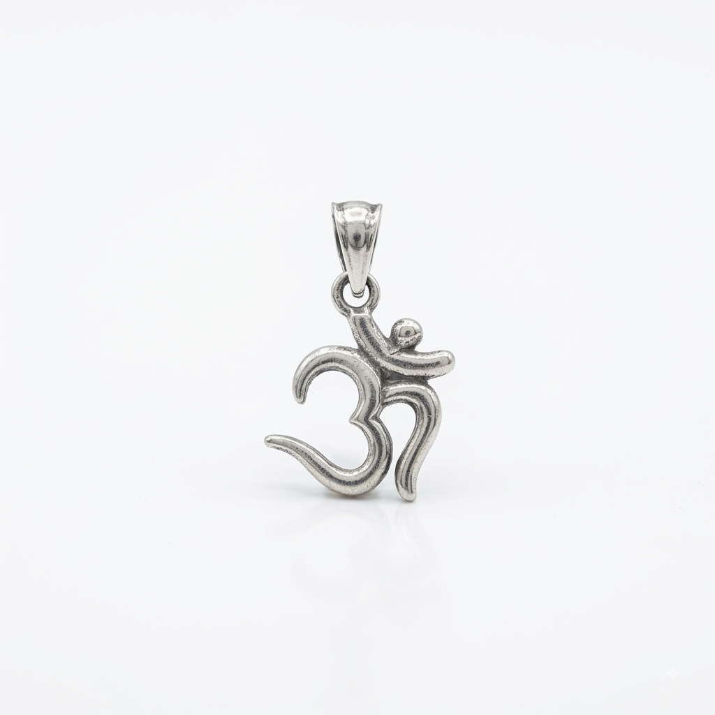925 sterling silver Om pendant with sculpted Aum symbol