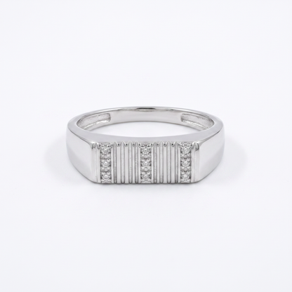 925 Silver Zig Zag Men's Ring