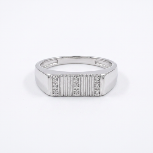 925 Silver Zig Zag Men's Ring