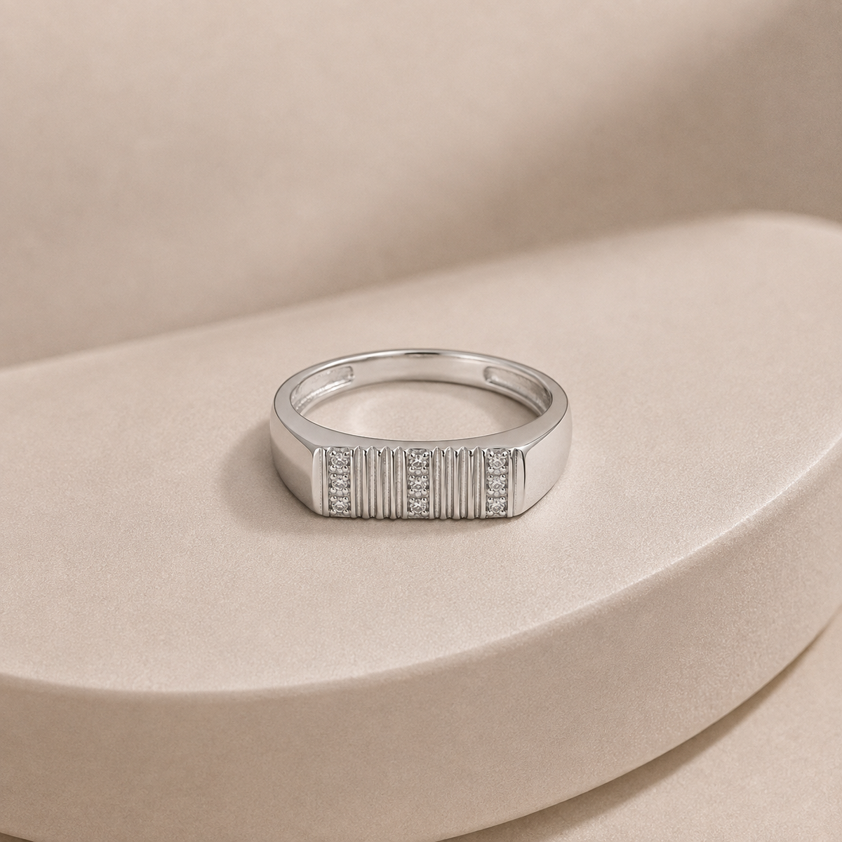 925 Silver Zig Zag Men's Ring