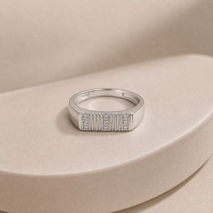 925 Silver Zig Zag Men's Ring