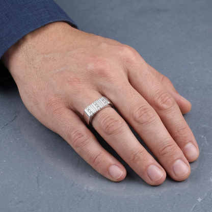 925 Silver Zig Zag Men's Ring