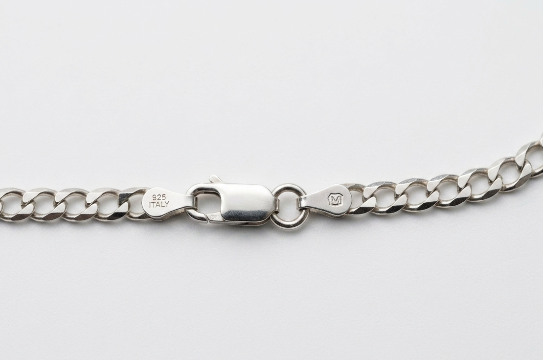 925 sterling silver chain for men with interlocking link design
