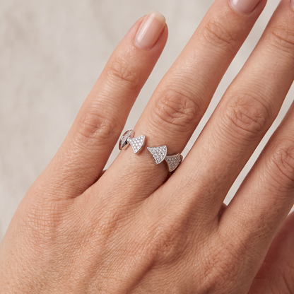 925 Sterling Silver Sparkle Adjustable Ring