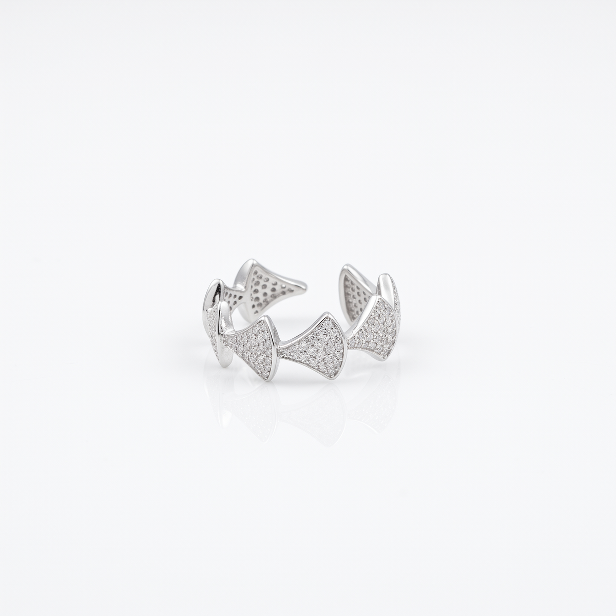 925 Sterling Silver Sparkle Adjustable Ring