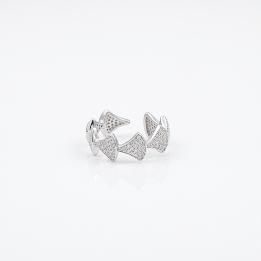 925 Sterling Silver Sparkle Adjustable Ring