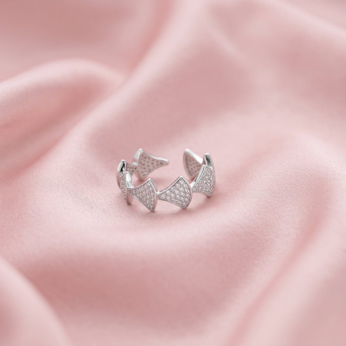 925 Sterling Silver Sparkle Adjustable Ring