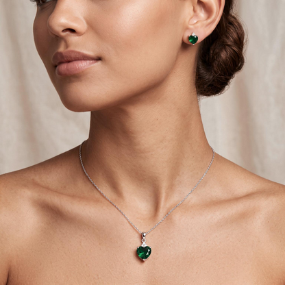 925 Sweetheart Pendant Set