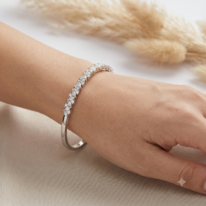 925 Silver Tennis Lock Bangle (Kada)