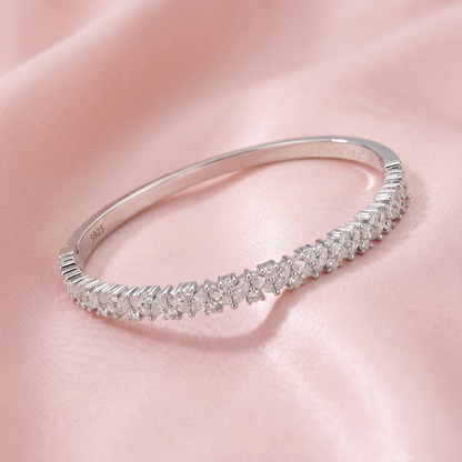 925 Silver Tennis Lock Bangle (Kada)