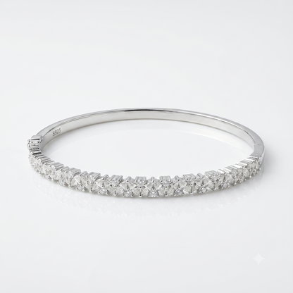 925 Silver Tennis Lock Bangle (Kada)