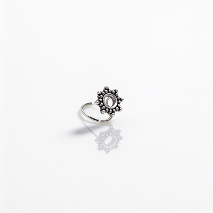 925 Silver Beaded Sunflower Nose Pin