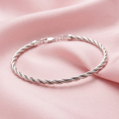 925 Silver Italian Twist Bracelet