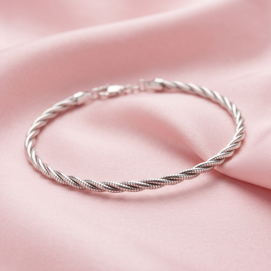 925 Silver Italian Twist Bracelet