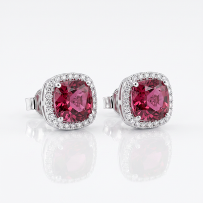 925 Silver Ruby Stud Earrings