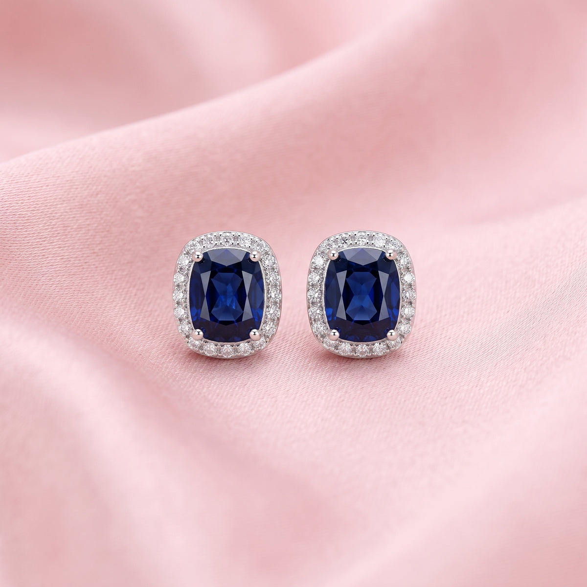 925 Sterling Silver Sapphire Studs