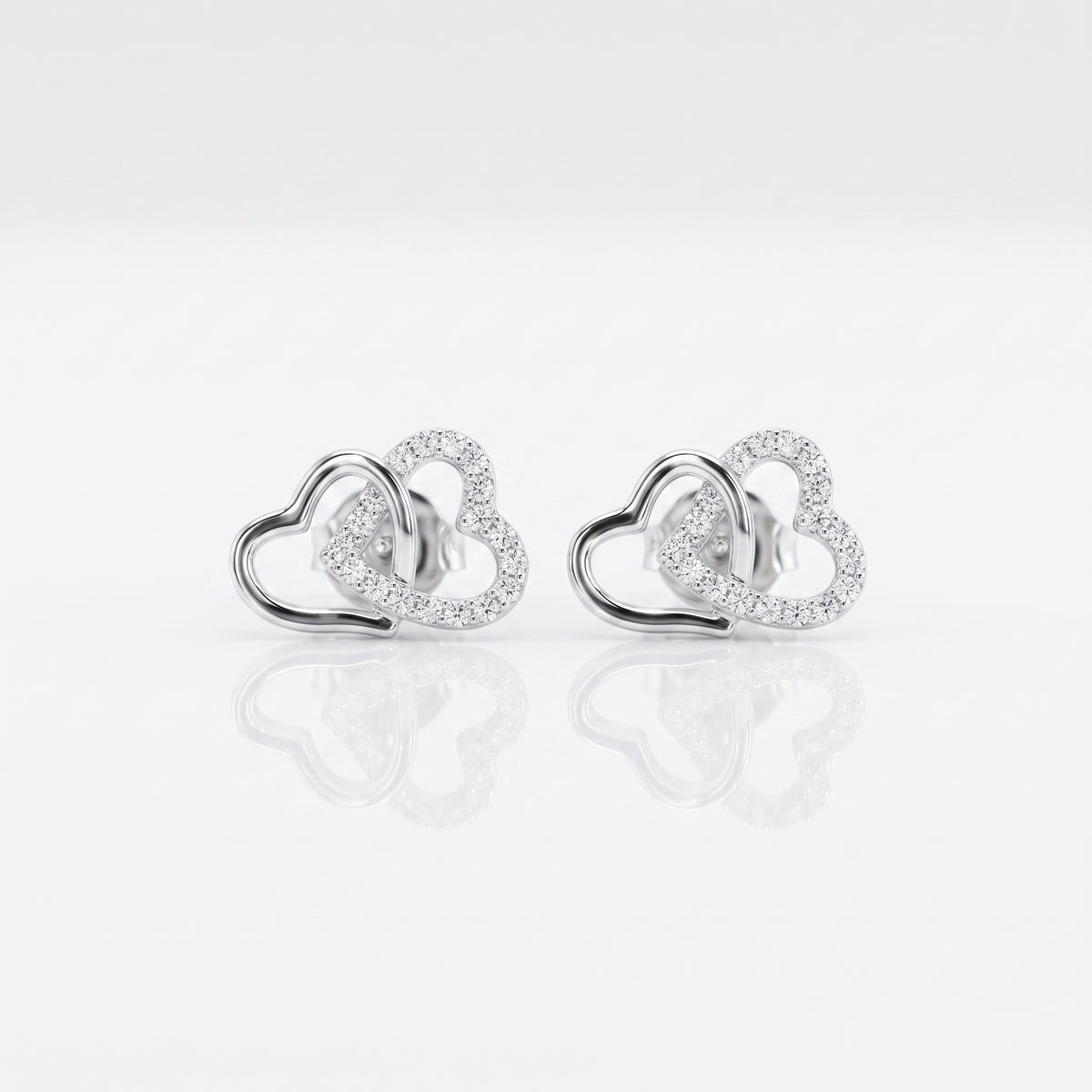 925 Interlock Heart Studs